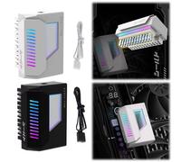 Adattatore di alimentazione da 24 pin Connettori ATX da 24 pin a 180 gradi con illuminazione ARGB Scheda madre Accessorio di montaggio fai-da-te