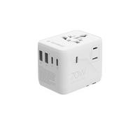 ADATTATORE DI ALIMENTAZIONE DA VIAGGIO UNIVERSALE GEMBIRD TPA-2A3C70-01-W, 100 - 250 V, Porte USB 5, Smartphone, tablet, laptop