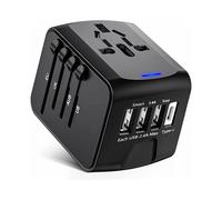 Adattatore di alimentazione internazionale compatto, 5.6A3USB C2USB A, adattatore di alimentazione globale per viaggi, caricabatterie con chip