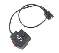 Adattatore di Alimentazione OBD, Cavo DC12,7-40 V 48 Cm / 18,9 Pollici con Pulsante di Interruttore Alimentatore con Porta Mini USB per la Ricarica del Telefono con Fotocamera del Cruscotto