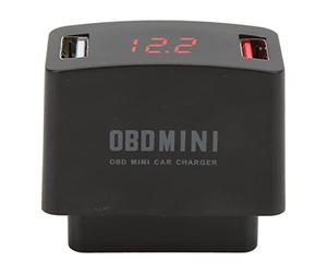 Adattatore di Alimentazione OBD per Auto ABS e Adattatore per Caricabatterie USB OBD in Metallo DC12V a 24V Doppie Porte USB Display Digitale a LED per Auto Camion SUV con Interfaccia