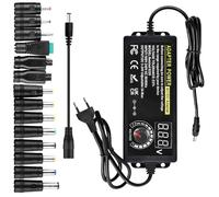 Adattatore di alimentazione regolabile 3-24 V, alimentatore regolabile 3 A 72 W, alimentatore universale 100 V-240 V AC, adattatore di alimentazione con indicatore di tensione LED, caricatore
