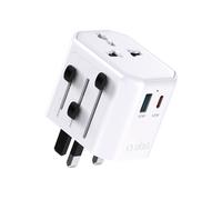 Adattatore di alimentazione universale da viaggio USB-C USB-A EU UK US AUS - Bianco