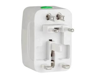 Adattatore di alimentazione universale tutto in uno, set da viaggio con 4 spine, blocco di sicurezza e indicatore luminoso, compatibile con la