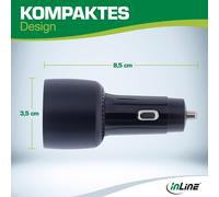 Adattatore di alimentazione USB per auto Power Delivery - 2x USB-C + QC 3.0 USB-A - nero NEW