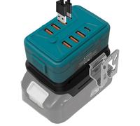 Adattatore di Carica 8-in-1 Adattatore USB per Batterie Makita 18V - Caricabatterie per Cellulare con 6 Porte USB-A & 2 Porte TYPE-C a Ricarica Rapida - Powerbank Portatile per Tablet(solo adattatore)