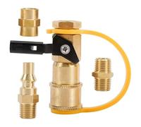 Adattatore di collegamento rapido for propano for camper, 4 pezzi, valvola di intercettazione da 1/4 di pollice e tappo a flusso completo for tubo flessibile del propano