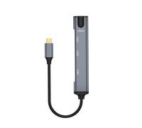 Adattatore di connessione dati da TypeC a USB3.0 a 4 porte Trasferimento rapido di file Adattatore USB in alluminio per workstation mobili Hub da viaggio