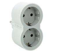 Adattatore di contatto, 2 x Shuko bianco, tipo F, per bambini, 2P+E CE