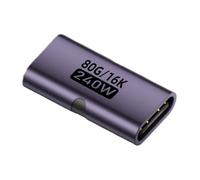 Adattatore di coppia USB C da femmina a femmina, adattatore di coppia di tipo C, 240 W Power Extender 80 Gbps 16K60Hz | Convertitore video ad alta velocità per laptop, monitor desktop, conferenze