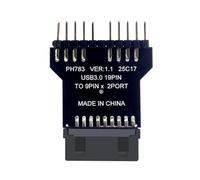 Adattatore di espansione USB 2.0 a 9 pin a doppia porta per intestazioni della scheda madre a 19 pin con adattatore efficiente per scheda madre di raffreddamento ad acqua