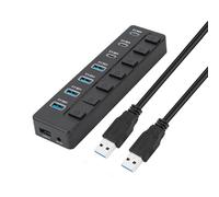 Adattatore di espansione USB a 7 porte 5Gbps Trasferimento dati veloce 4 USB3.0 3 Tipo C Interruttori di Controllo Per PC Laptop Multi Port Adattatore USB Per Laptop