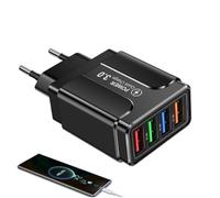 Adattatore Di Europeo,Caricatore USB Europeo Rapido 3.1A Con 4 Porte - Stazione di Carica Internazionale con 4 Porte per Accessori Cellulari Caricamento Rapido per Italia, Germania e Spagna