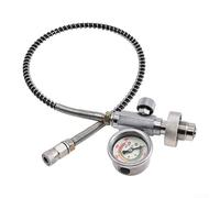 Adattatore di gonfiaggio per bombole subacquee con calibro 6000PSI, stazione di riempimento 40MPA/4500PCP per ricarica serbatoio ARA, tubo a molla da 24 pollici G5/8 a 8 mm, connessione rapida, nero