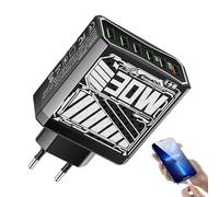 Adattatore Di Internazionale | Adattatore di Viaggio con Presa USB per Europa | Stazione USB Portatile Con 6 Porte Per Laptop Tablet Telefono