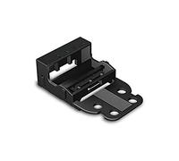 Adattatore di montaggio WAGO 221-505/000-004 | 5-morsetto per cavi da 4 mm2, 10 pezzi, vite di montaggio per il collegamento dei terminali, adatto per montaggio verticale e orizzontale, nero