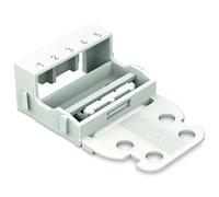 Adattatore di montaggio WAGO 221-505 | 5-morsetto per cavi da 4 mm2, 10 pezzi, vite di montaggio per il collegamento dei terminali, adatto per montaggio verticale e orizzontale, bianco