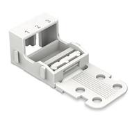 Adattatore di montaggio WAGO 221-523 | 3-morsetto per cavi da 4 mm2, 10 pezzi, con l'accessorio a piede adatto per il montaggio orizzontale della connessione dei morsetti, bianco