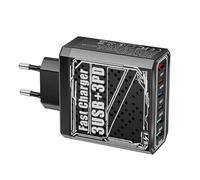 Adattatore di presa | Adattatore da viaggio per Europa con caricatore USB da parete | Portatile ricarica rapida 30 W Multiple 6 Porte Stazione Accessori Telefono Camera