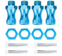 Adattatore di prolunga in metallo per ruota RC, 4 pezzi, da 12 mm a 17 mm, adattatore girevole per auto e camion radiocomandati; distanziale per ruota in metallo resistente, (Blu)