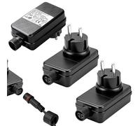 Adattatore di rete a LED, 12 V, 2 A, 24 W, 3 pezzi, IP44, impermeabile, adattatore LED per illuminazione da giardino, luci natalizie, rete luminosa, adattatore spina UE