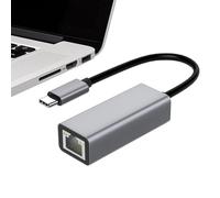 Adattatore di rete da tipo C a Ethernet, velocità 100 Mbps, grigio tipo C, per connessione Ethernet veloce, adattatori di rete per computer per affari/viaggi/istruzione/intrattenimento Adattatore di