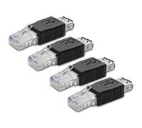 Adattatore di rete da USB 2.0 femmina a Lan RJ45 8P8C maschio, Crystal Ethernet, 10 Mb/100 Mb, confezione da 4