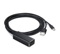 Adattatore di rete LAN da USB a RJ45, con cavo di alimentazione USB 2.0, adattatore Micro USB Ethernet 10/100 Mbps, adattatore LAN USB per Chromecast Fire TV Stick/Home Mini/Ultra/Audio