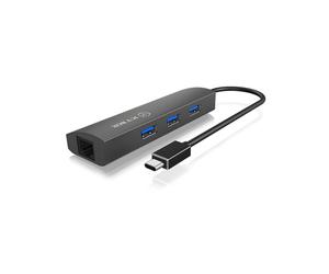 Adattatore di rete USB 3.0 tipo C versatile a Ethernet con 3 porte USB 3.0 ICY BOX IB-HUB1406-C - Nouvo