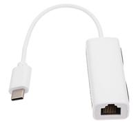 Adattatore di Rete Usb-c Ethernet per Computer, Compatto Bianco | Supporta Duplex Pieno e Metà a 10/100mbps, senza Driver, Abs, per Viaggio di Lavoro