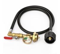 Adattatore di ricarica ad alta pressione con manometro e tubo da 9,1 m, per bombola da 9,1 kg a bottiglia da 0,5 kg, kit di ricarica per griglia da campeggio