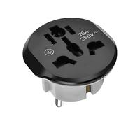 Avizar Adattatore universale da viaggio UE a UK / AU / USA / CN compatto, Nero