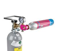 Adattatore di ricarica CO2 con manometro, per carbonatore Quick Connect, QC, Art, Terra, Crystal 3.0 Pink | Adattatore per il trasferimento del gas CO2 da grandi bottiglie da nei Quick Connect