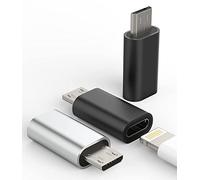 Adattatore di ricarica da Lightning a micro USB maschio (3 confezioni), caricatore per iPhone a jack Android, cavo di alimentazione, accessori per Samsung Galaxys5 S6 S7 Active Huawei Google Xiaomi