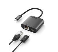 Adattatore di ricarica da USB-C a Gigabit Ethernet, Lemorele Thunderbolt 3 da USB C a RJ45 Gigabit Ethernet LAN Adattatore di ricarica PD Compatibile con MacBook Pro/Air, iPad Pro/Air, Smartphone