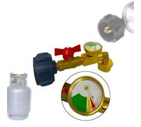 Adattatore di ricarica del gas da 1 libbra con valvola e manometro per