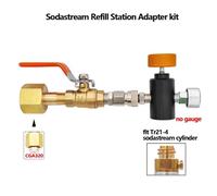 Adattatore di ricarica for serbatoio di ricarica for bombola di soda Co2, stazione di riempimento con valvola a sfera, W21.8-14 | DIN477 | CGA320Tr21-4(CGA320 no gauge)