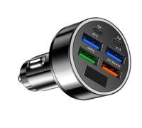 Adattatore di ricarica per auto a 6 porte Adattatore di ricarica per dispositivi multipli simultaneo MultiPorts DC12-24V Input Digital Display Caricabatteria da auto