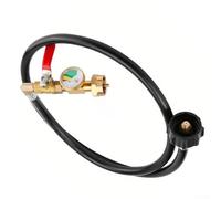 Adattatore di ricarica per propano, per serbatoi da 0,5 kg, valvola di trasferimento in ottone per tubo di trasferimento per fornello da campeggio portatile da 20/18,1 kg (1,2 m)