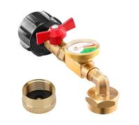 Adattatore di Ricarica per propano, Strumento di trasferimento a Gomito a 90° con manometro e valvola, per Serbatoio di propano Resistente, per Uso Domestico ed Esterno