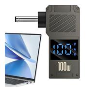 Adattatore di ricarica portatile 100W Display digitale Plug-Play portatile | Adattatore connettore di ricarica da tipo C a CC per notebook con porta di tipo C, casa, viaggi, la maggior parte dei laptop