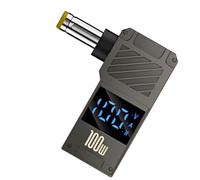 Adattatore di ricarica portatile Display digitale portatile Ricarica rapida | Adattatore connettore di ricarica da tipo C a CC per notebook con porta di tipo C, casa, viaggi, la maggior parte dei laptop