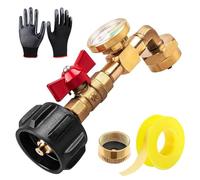 Adattatore di ricarica propano per bottiglie da 0,5 kg - Connettore di rifornimento con valvola e contagocce | Progettazione A 90 Gradi Per Stufa Da Giardino Grill Camping Pic-