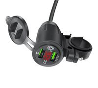 Adattatore di ricarica rapida a doppia porta USB per moto, con supporto antiscivolo, ricarica USB, aggiornamenti per bici resistente alle intemperie