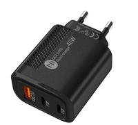 Adattatore di ricarica rapida - Blocco di ricarica del telefono con caricatore da muro veloce,Blocco di per telefono Type-C QC3.0 2PD 40W ignifugo per casa, auto, cellulare, power ba