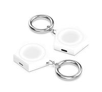 Adattatore di ricarica tipo C/Micro USB per Huawei Watch GT4 41 mm/GT4 46 mm/GT3/GT3 Pro/GT2 Pro, per Huawei Watch 4/4 Pro/3/3 Pro/GT Runner/Ultimate/Buds, con portachiavi (bianco + bianco)