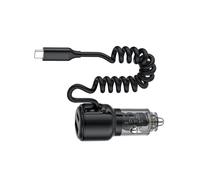 Adattatore di ricarica USB C per auto camion SUV Adattatore di ricarica per auto di tipo C con cavo a spirale di tipo C da 45 W Caricatore USB C da 65 W