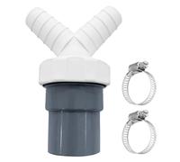 Adattatore di scarico per lavastoviglie, doppio connettore Y, adattatore per lavatrice, uscita per tubo Ø 40 mm e ingresso Ø 18-24 mm per lavatrice asciugatrice, con 2 fascette stringitubo Ø 20-32 mm