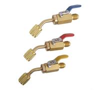 Adattatore di servizio compatibile con R-454B e R-32 con valvola a sfera femmina da 1/4" e valvola a sfera sinistra