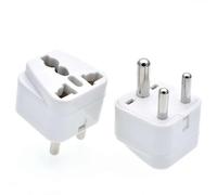 Adattatore di spina per Sudafrica e India, colore nero/bianco, adattatore da viaggio ultracompatto e leggero, convertibile in presa a 3 pin di tipo M.